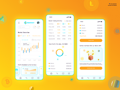 Cryptocurrency Exchange Dashboard Concept (Mobile Version). crypto cryptocurrency exchange dashboard design glassmorphism made in figma mobile app ui web design