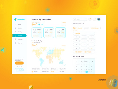 Cryptocurrency Exchange Dashboard Concept.