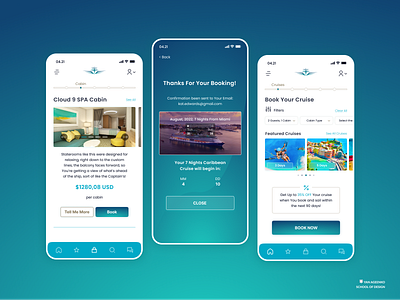 Cruise Booking Mobile App Concept app app concept cruise booking app design glassmorphism made in figma mobile app ui web design