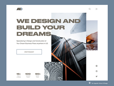 Construction company landing concept construction company landing design landing made in figma minimalistic ui web design