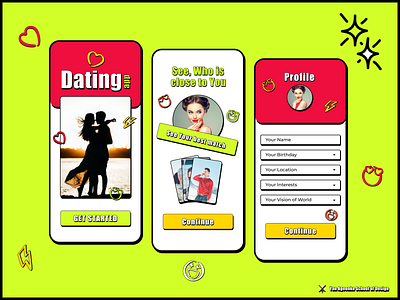 Dating App in Neubrutalism