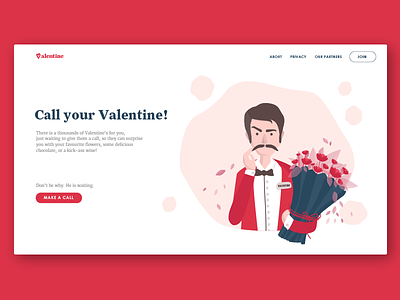Call your Valentine! illustration love man valentine vector web website