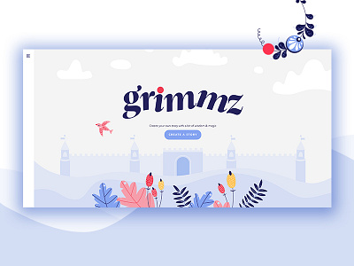 Grimmz - Fairy-tale generator colorful design fairy fairytale flowers illustration kingdom stories story tale web