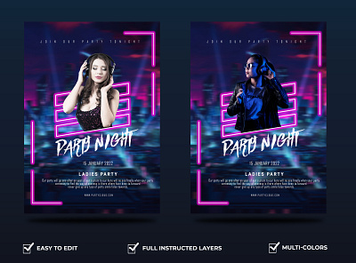 Party flyer design in psd