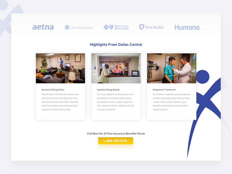 Rehab Highlights Section gradients ui shadows minimal clean medical