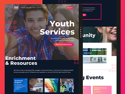 United Way 211 Norcal Youth Services big text bright children color colorful gradient landing page page teen ui web youth