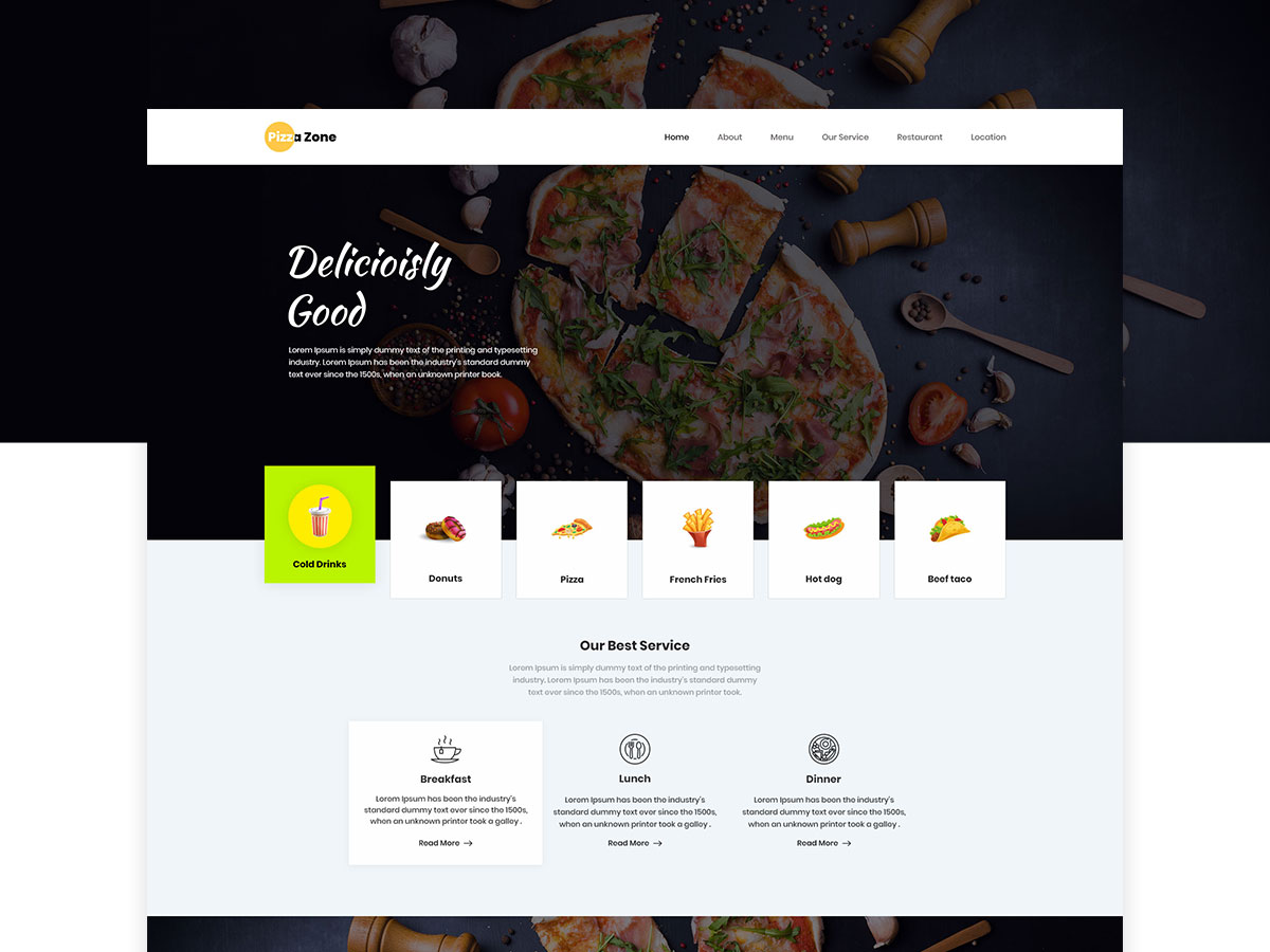 Pizza Zone - Food lovers by Nilesh on Dribbble