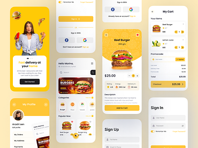 Food Delivery Mobile App UI UX Design app design app ui app ui design clean ui delivery app e commerce design food app food app ui food delivery food delivery app food delivery ui mobile app design modern design ui ui ux ui ux design ux ux design