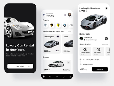 Car Rental App Concept app design car rental app clean ui food delivery mobile app design ui ui ux design user interface design ux web app web design