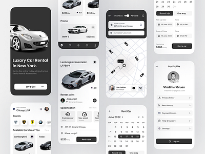 Car Rental App Concept app design app ui ux best shot best ui ux car rental app clean ui e commerce app food delivery furniture app illustration landing page design mobile app design user experience user interface ux web design