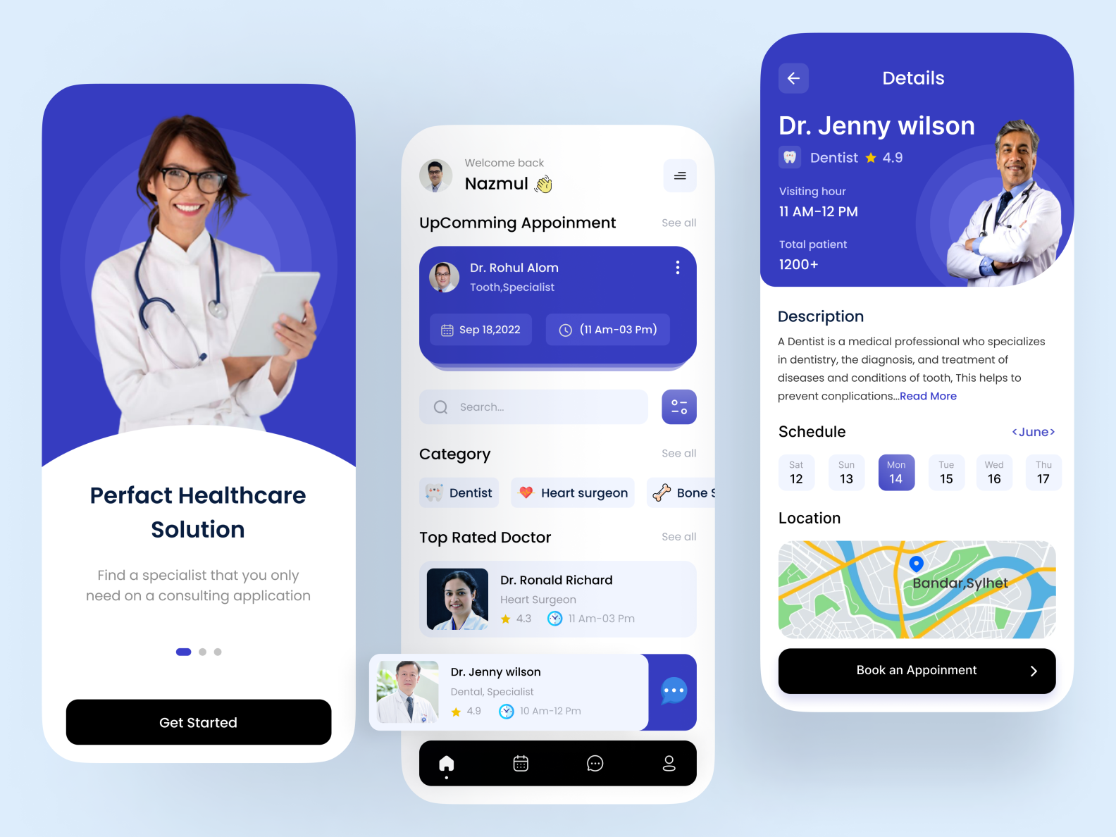 Medical app Mobile App Design by Delowar Hossain on Dribbble