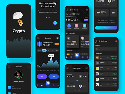 Cryptocurrency Mobile App app bitcoin bitcoin wallet bitcoins crypto crypto app crypto currency crypto exchange crypto wallet cryptocurrency cryptocurrency app ethereum investment app mobile app mobile design ui ux