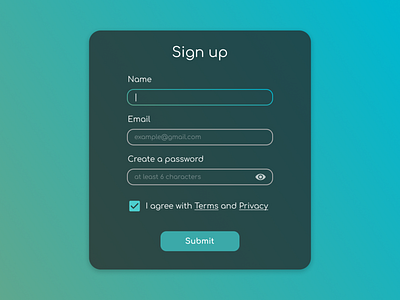 Daily UI 001 - Sigh Up dailyui design gradient signup ui web