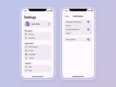 Daily UI 007 - Settings dailyui design mobile settings ui web