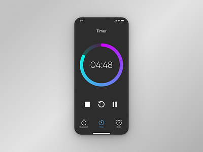 Daily UI 014 - Countdown Timer dailyui dark theme design mobile stopwatch timer ui web