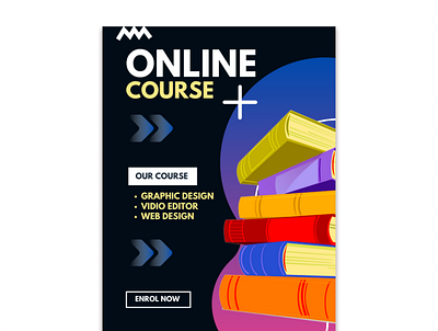 Online Course Flyer branding design illustration typography
