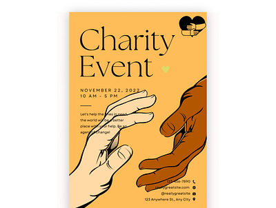 Charity Event Flyer branding design icon illustration typography ui vector