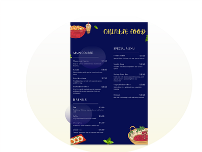 Chinese Food Menu branding design food menu graphic design icon illustration logo menu typography ui ux vector