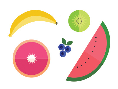 Fruit Icons banana blueberries blueberry fruit grapefruit icons kiwi melon vector watermelon