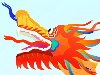 Year of the Dragon chinese zodiac dragon graphic illustration mythological animals vector zodiac