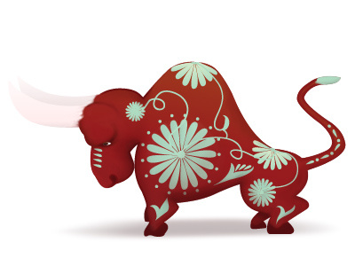 Bull bull chinese zodiac illustration ox