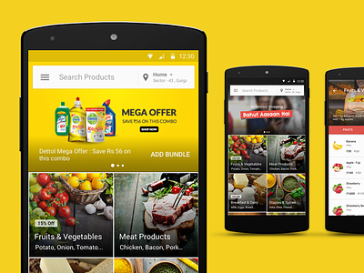 PepperTap Visual Merchandizing android banner discounts groceries material design mobile offers peppertap promo startup ui ux