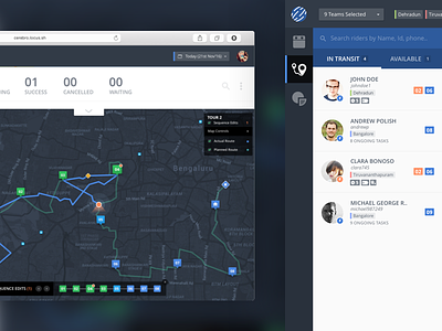 Route Compare dashboard date direction logistics map markers material rider route tracking ui ux