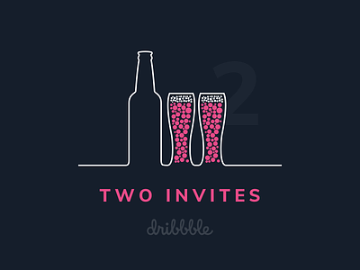 2x Dribbble Invites awesome beer bottle draft dribbble fizz glass hiring invite search