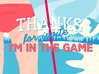 Thanks For Invite ! dribbble first shot fun game girls holiday illustration invite mountain snow winter