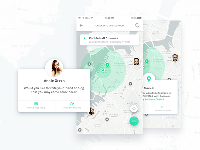 LBN - Surf Screens & Small Pop-Up android app app design gps ios location people to people social network ui design ux design
