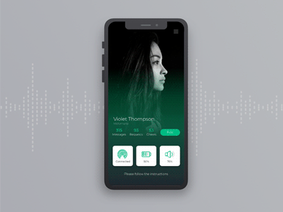Innovative Headphones App - Small Intro animation app design green headphones interaction design ios minimal music startup ui design ux design