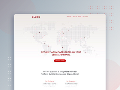 Globio - Web App Landing Page interaction investors landing statistics ui ux web design web app worldwide