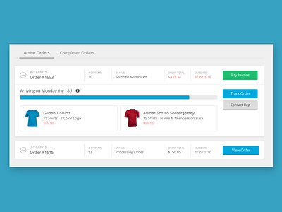 Orders & Invoices design ecommerce invoice invoices order orders shipping ui