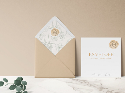 Envelope & Square Postcard Mockup