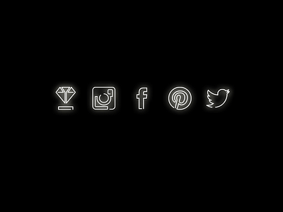 Neon Social Icons