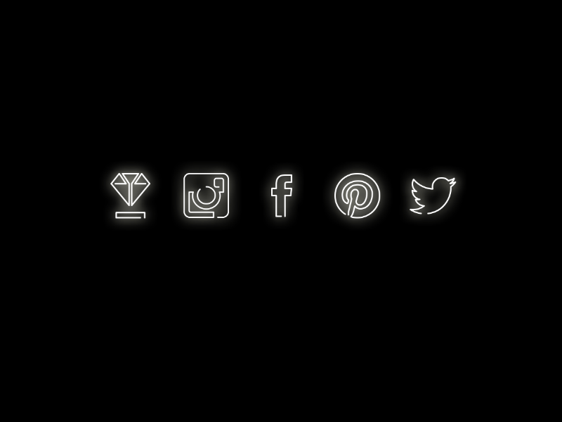 Neon Social Icons By Jean On Dribbble
