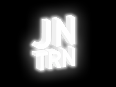 Personal logo experiments 3d bw glow typography