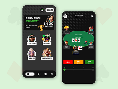 Poker App Concept app card card game game poker ui