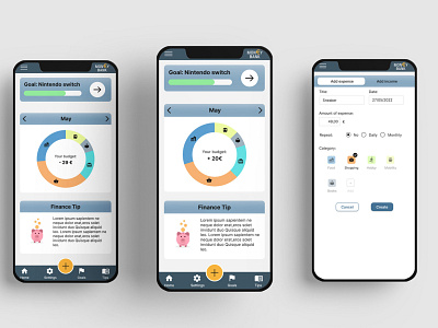 App design: Save money app branding budget cash design expense finance income money save money savings ui ux