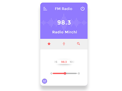 Radio Ui app design favourate filter music player recording search sound control switch ui design