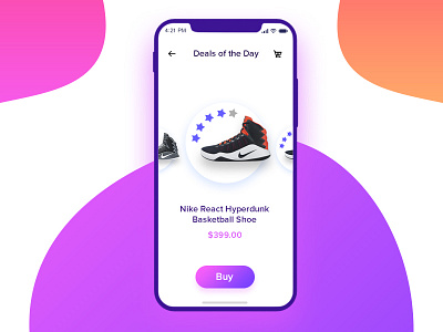 Deal of the Day(Shopping cart) app buy cart deal design image rating shoe shopping ui ux