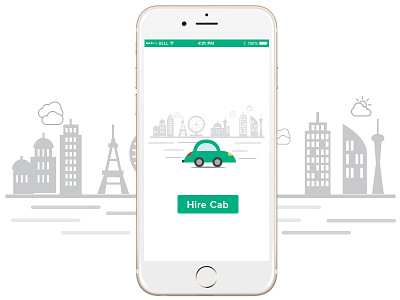 Hire Cab Splash app book cab design illustration iphone ui ux world