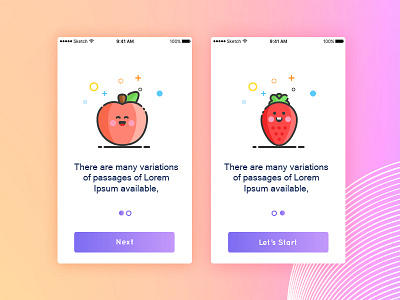 Healthy Fruit #DailyUI dailyui illustration mobile onboarding