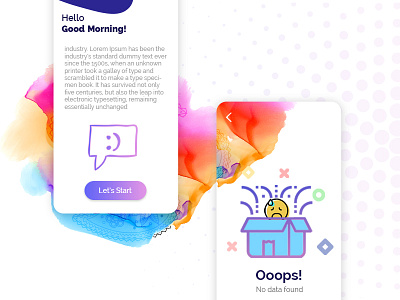 No Data Found app colors drops gradients smile transparency ui ux vector water