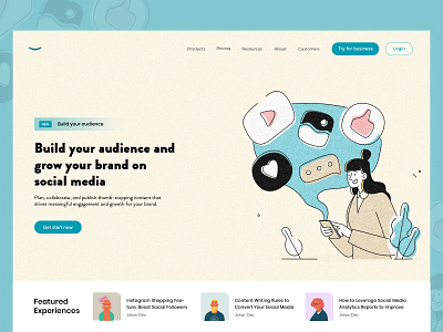 Build Your Audience branding design dribbble illustration minimal shot social ui ux web