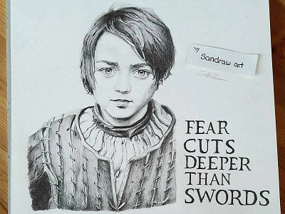 Arya Stark - Game of Thrones art artist arya stark drawing fanart game of thrones girl illustration pencil portrait