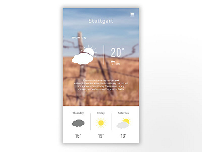 Daily UI | #037 | Weather app daily ui mobile sunny ui ux weather widget