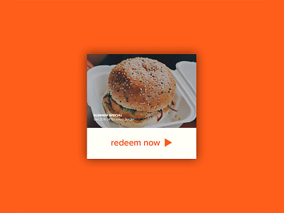 Daily UI | #061 | Redeem Coupon app burger card coupon daily ui food minimal pop-up redeem coupon ui ux