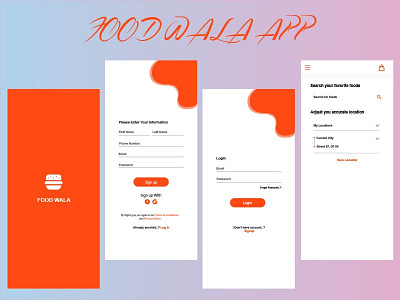 FOOD WALA - Fast food app app application chef chef app delivery app design eat fast food food food delivery app food delivery application food design graphic design online online food pasta pizza ui ux vector