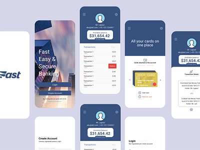Fast Banking App app app design bank bank card banking credit card debit card design finance finance app fintach management management app mobile banking money app online bank retro style ui ux